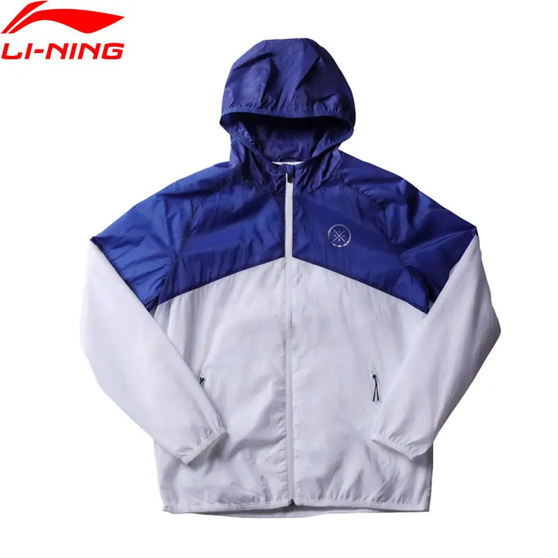 Мужская ветровка с капюшоном Li Ning легкая спортивная куртка из нейлона подкладкой