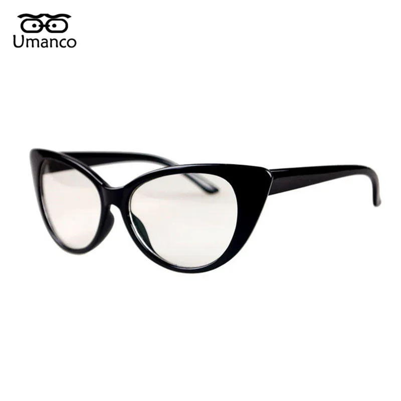 01 Umanco Cat Eye Крупногабаритные обычные очки для Для женщин Пластик Frame прозрачный Поликарбонат линзы очков уличной фотографии подарок - Цвет оправы: 01
