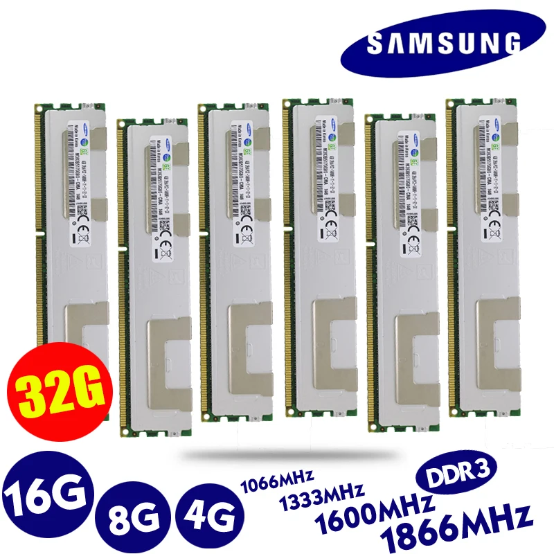 Samsung4GB 8 ГБ 16 ГБ DDR3 PC3 1066 мГц 1333 мГц 1600 мГц 1866 мГц памяти сервера 8 г 16 г 1333 1600 1866 ECC REG 14900 12800 10600 Оперативная память