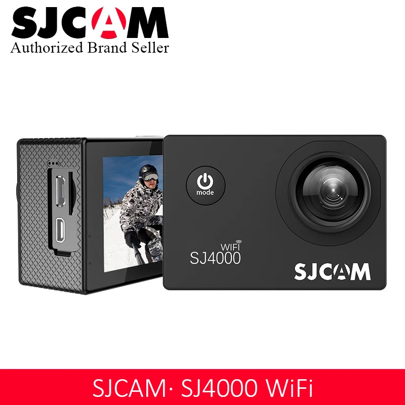 Лидер продаж, партиями по оригинальной спортивной экшн-камеры SJCAM SJ4000 Wi-Fi Спортивная Экшн-камера SJ подводная камера 4 K WiFi гироскоп мини-камера-Регистратор Водонепроницаемый DV