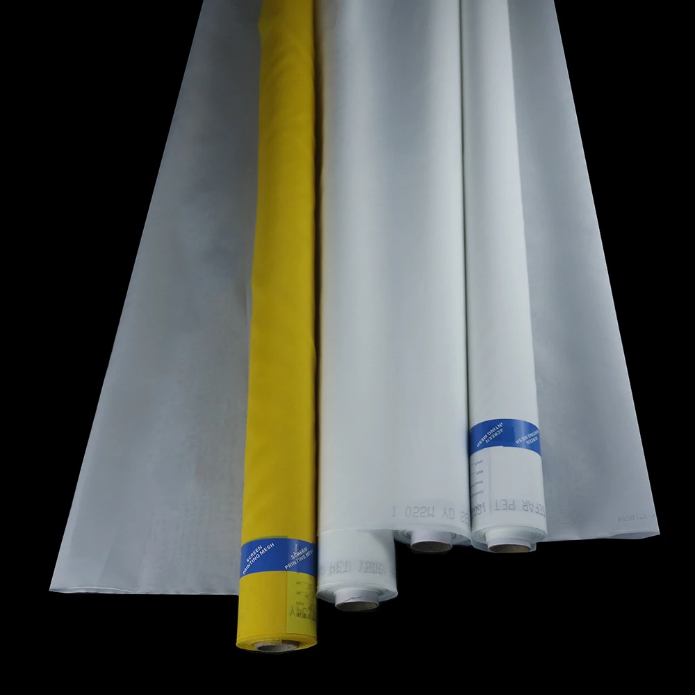 Free Shipping!!! 50 Meters 77T(195mesh) -55um-165cm Yellow and White Polyester Monofilament Silk Screen Printing Mesh | Дом и сад