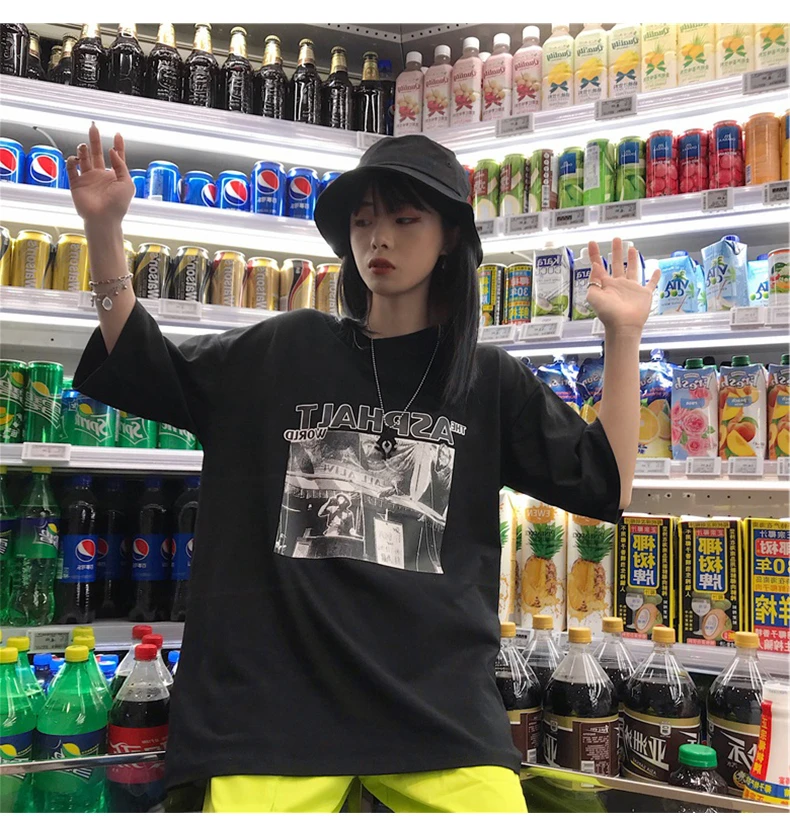 Harajuku футболки женские Простые Топы с буквенным принтом Корейская летняя футболка хип-хоп Уличная одежда для отдыха универсальные футболки с коротким рукавом