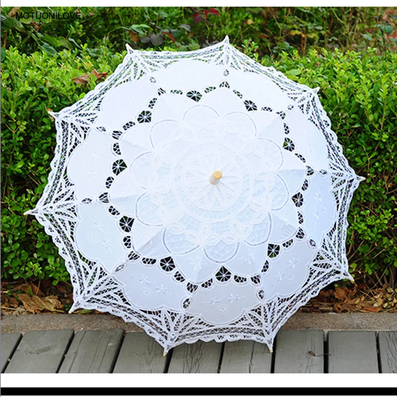 

High Quality Lace Bridal Umbrella For Weddings Sun Umbrella Photography Props Umbrella Elegant Lace Umbrella Parasol WU002