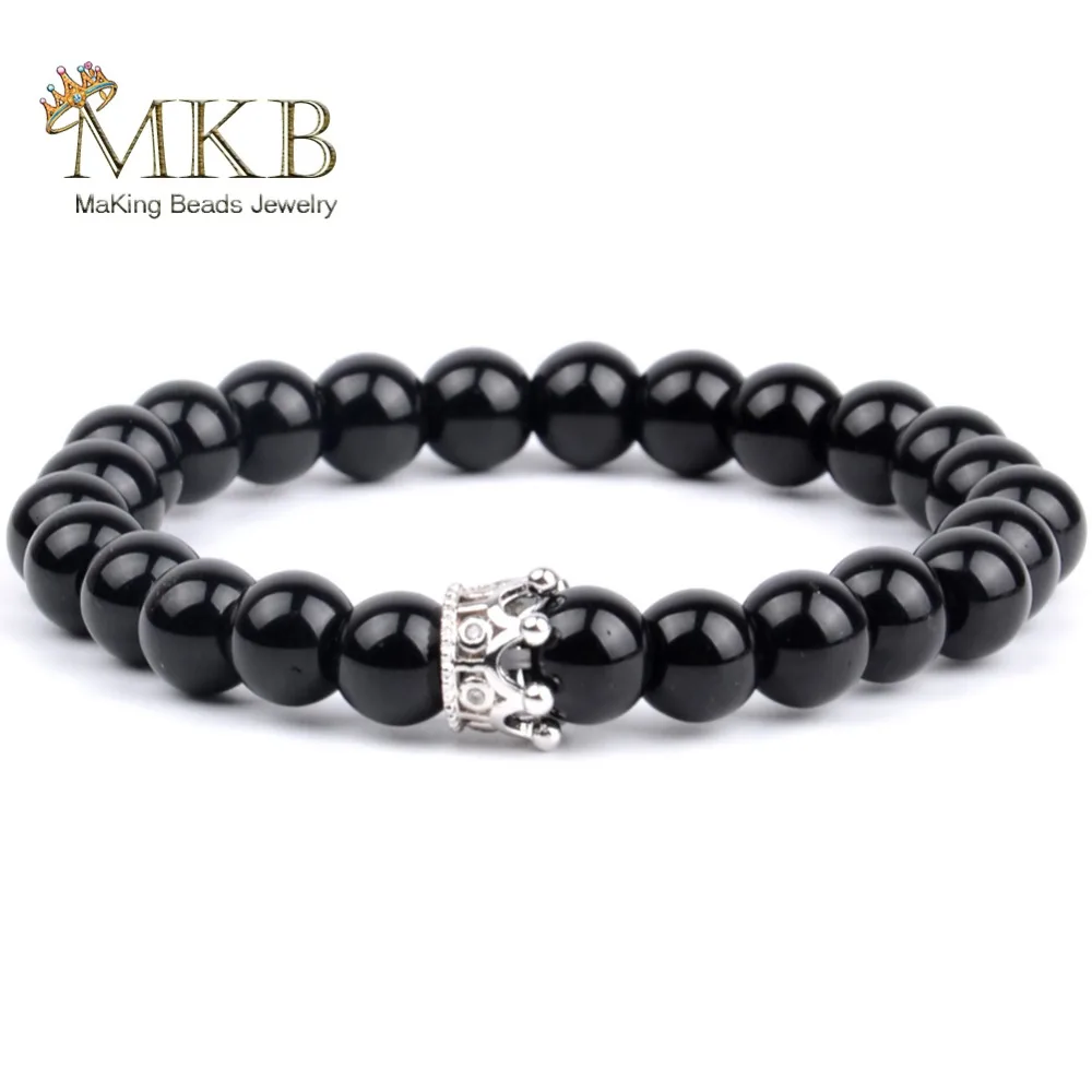 Fashion 8mm Natural Stone Amazonite Beaded Bracelet Crown Charm Bracelets &amp Bangles For Women Yoga Pulseras Jewelry Dropship | Украшения