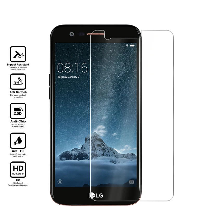 Wangcangli защита для экрана LG K10 2018 закаленное стекло 9H Защитное сотового телефона 2.5D