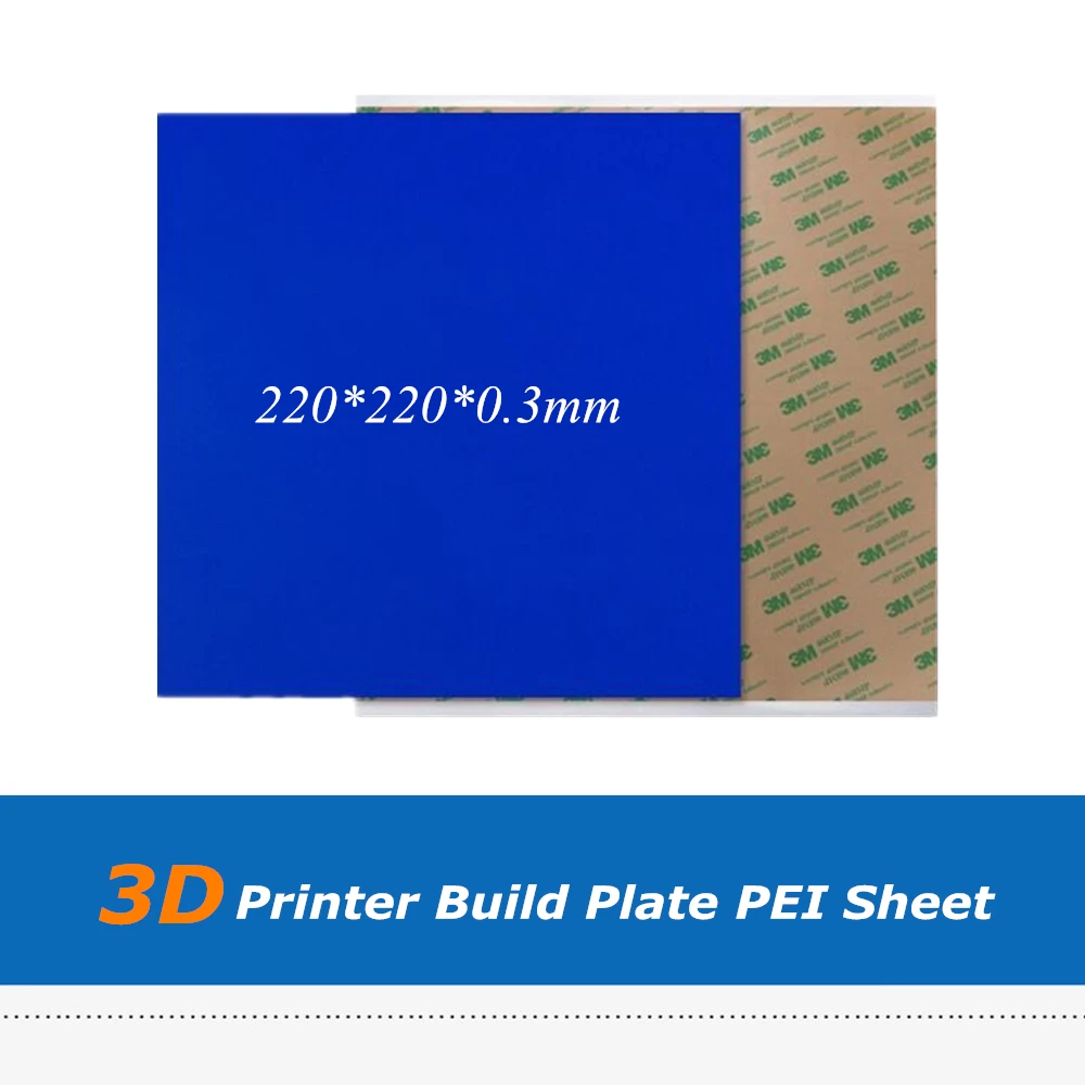 

2pcs/lot 220*220*0.3mm Blue Color Polyetherimide PEI Sheet Hotbed Sticker With 3M Tape For 3D Printer Build Surface