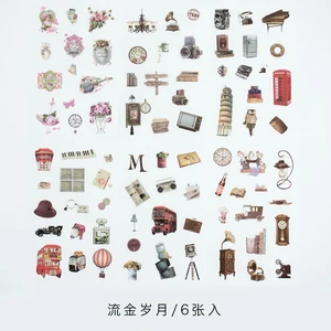 6 листовуп Винтаж автобус декоративные наклейки из бумаги васи Скрапбукинг ярлыком канцелярские наклейки для дневника, альбома