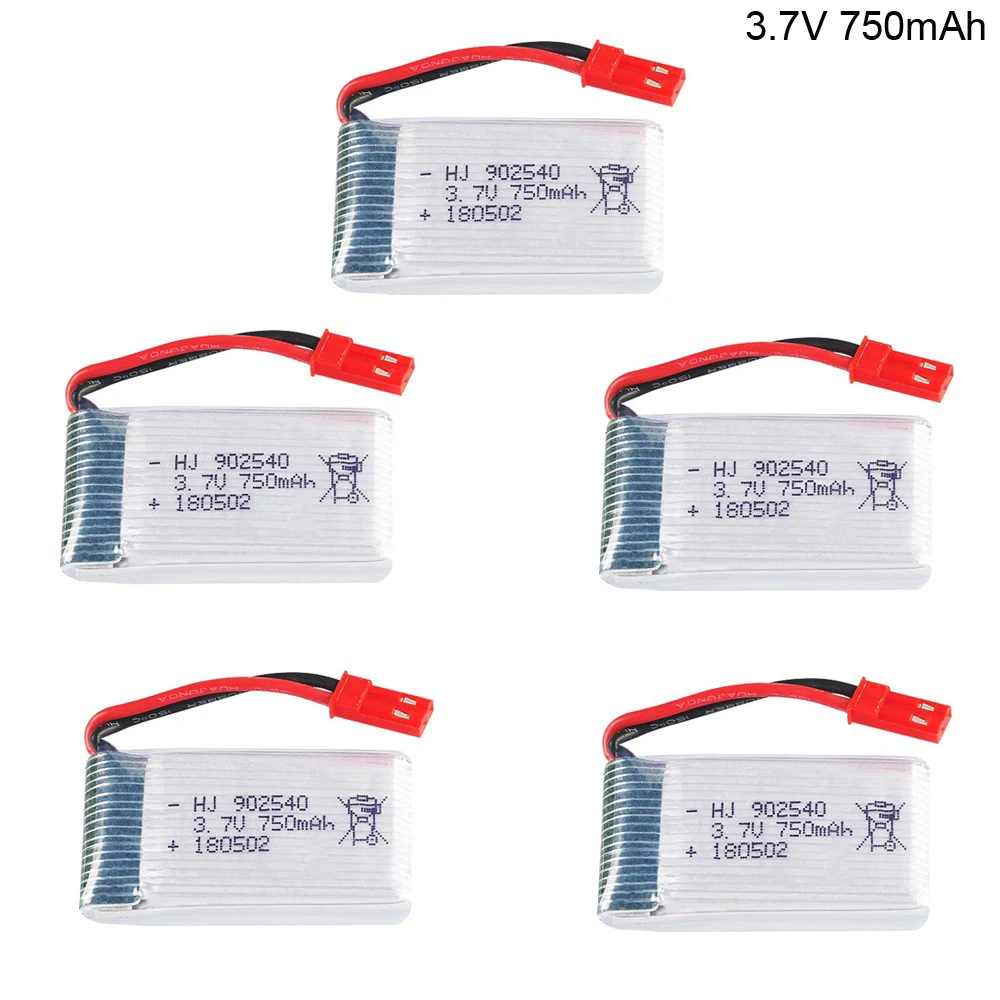 5 шт./лот 3 7 в 750 мАч Lipo аккумулятор для MJX X400 X800 X300C X500 X200 RC Квадрокоптер Дрон 25C JST Plug