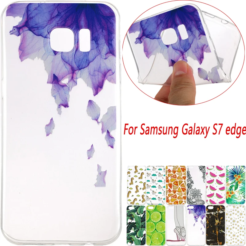 Luxury cartoon silicone case for Samsung galaxy S7 edge CASE COVER ultra soft new fruit fashion cover Galaxy Fundas |