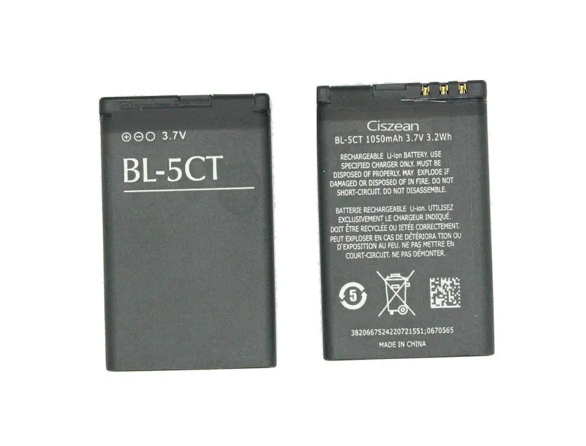 Ciszean 5 шт./лот 1050 мА/ч BL-5CT BL 5CT BL5T запасная батарея для Nokia 5220 5220XM 6730 C5 6330 6303i C5-00 C6-01 C3-01