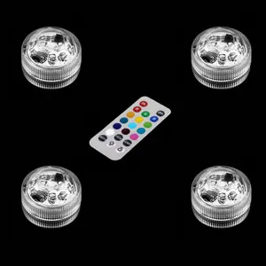 1 комплект Водонепроницаемый погружной rgb светодиодный светильник с дистанционным управлением от батареи стеклянный кальян табак для кальяна Трубы Бонг аксессуары лампы - Цвет: 4 lights W 1 remote