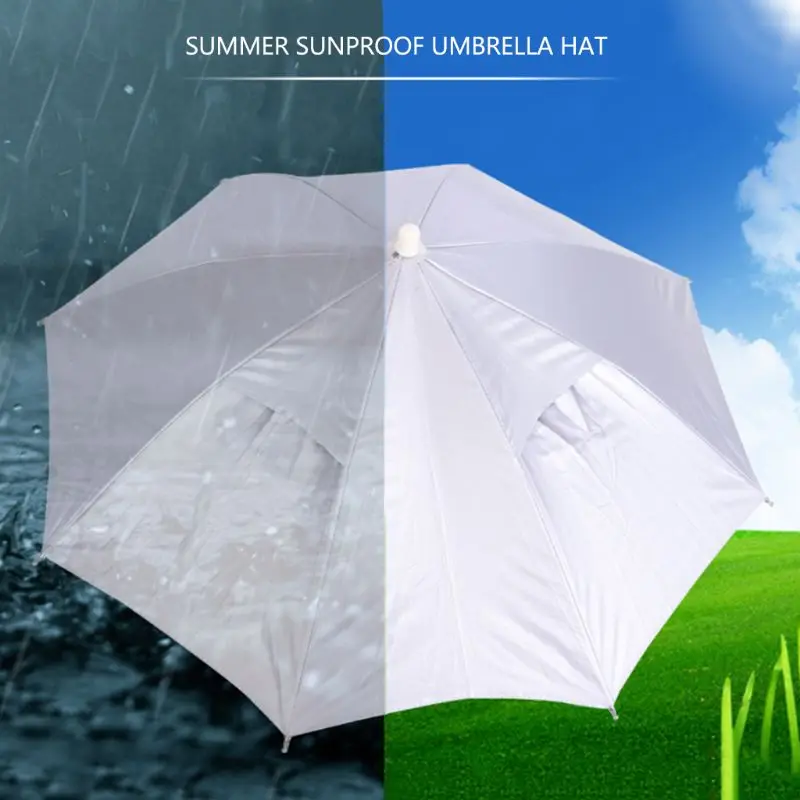 Outdoor Umbrella Hat Fishing Rain Sun Protection Hands Anti-rain Anti-UV Portable Travel Sports Hiking Folding Adjustable Tackle | Спорт и