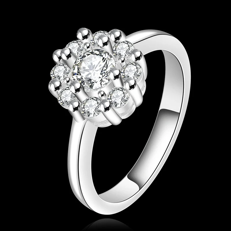 fine summer style 925 sterling silver rings 925-sterling-silver jewelry of man-made diamond wedding for women SR520 | Украшения и