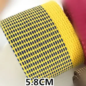 yellow 58 мм 60 мм 68 мм тесьма полосатый полиэстер тесьма лента саржа лента для одежды сумки обувь швейная тесьма DIY - Цвет: yellow