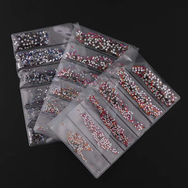 

SS3-SS10 3 Colors About 1728Pcs Rainbow Shiny Nail Art Rhinestone Non Hotfix Flatback Glue On Rhinestones For DIY Nail Art