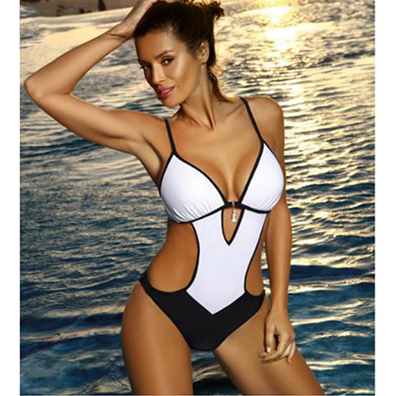 

Sexy Thong One Piece Swimsuit 2019 Plus Size Swimwear Women Bathing Suit Swim Wear Monokini Beachwear Swimming XXL