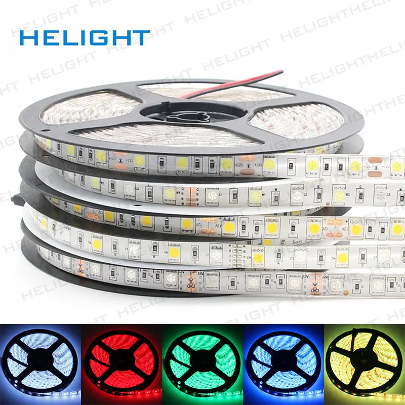 DC12V 5050 Светодиодные ленты светильник 5 м 300LED один Цвет/RGB/RGBW/WW IP65 & IP20 гибкие