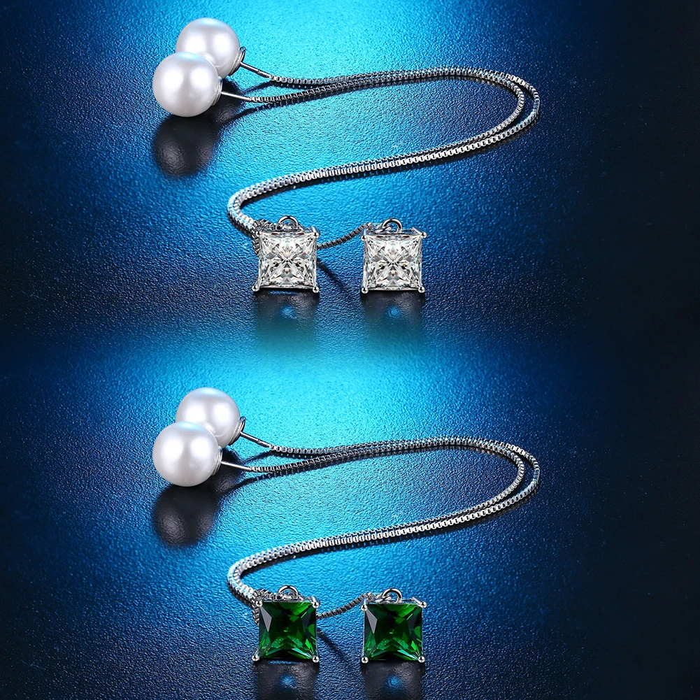 Женские посеребренные тонкие серьги подвески с длинной линией|threader earrings|long threader