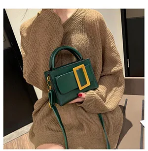 Green Роскошная женская сумка-тоут, дизайн, модный корейский стиль, хорошее качество, на ремне, сумка на плечо, женская сумка-мессенджер с замком - Цвет: Green
