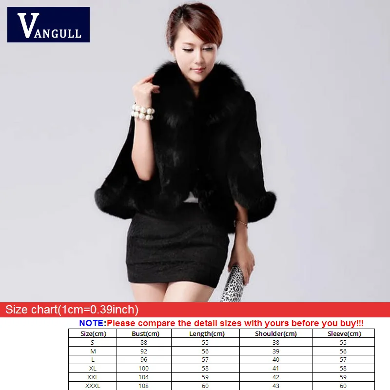 Женская Шуба Vangull из искусственного меха шуба норки кроличьего 2021 черная белая