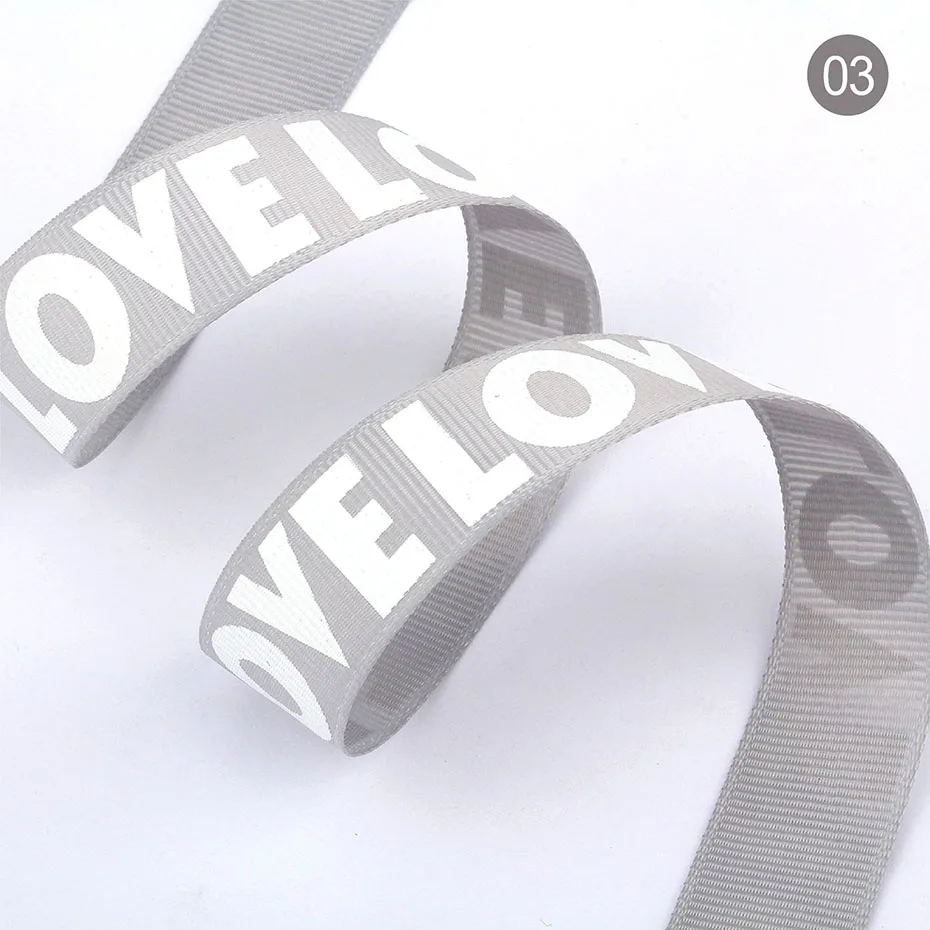 Gray 20mm webbing 100 ярдов/партия 20 мм ширина ленты любовь печать ребристые лямки полиэстер ремешок для изготовления Собачий Ошейник Домашние животные сумка с тесьмой DIY 5 цветов - Цвет: Gray 20mm webbing