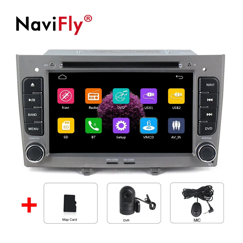 car dvd DVR G 2Din автомобильный dvd-плеер радио аудио для peugeot 308 408 308SW с gps навигацией BT RDS SD 1080P видео микрофонная карта - Цвет: car dvd DVR G