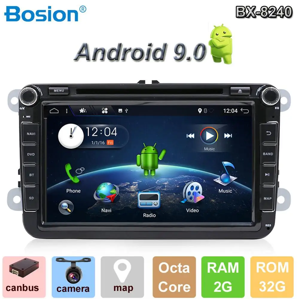 Bosion Два Din Автомобильный мультимедийный плеер Android 9 авто радио для