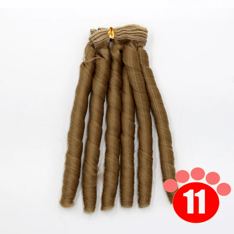 colour 11 Msiredoll bjd парик аксессуары 1 шт. 15*100 см волосы куклы для 1/3 1/4 1/6 1/12 вьющиеся кукольные волосы bjd парик diy - Color: colour 11