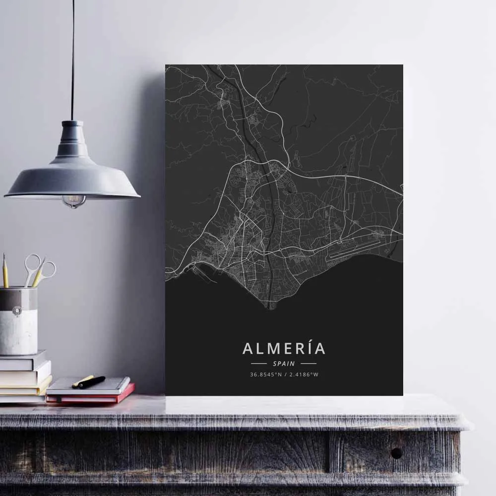 A Coruna Almeria Badajoz Barcelona Bilbao Catral Gijon Girona Granada Huelva Ibiza Las Palmas Leon Madrid Spain Poster | Дом и сад