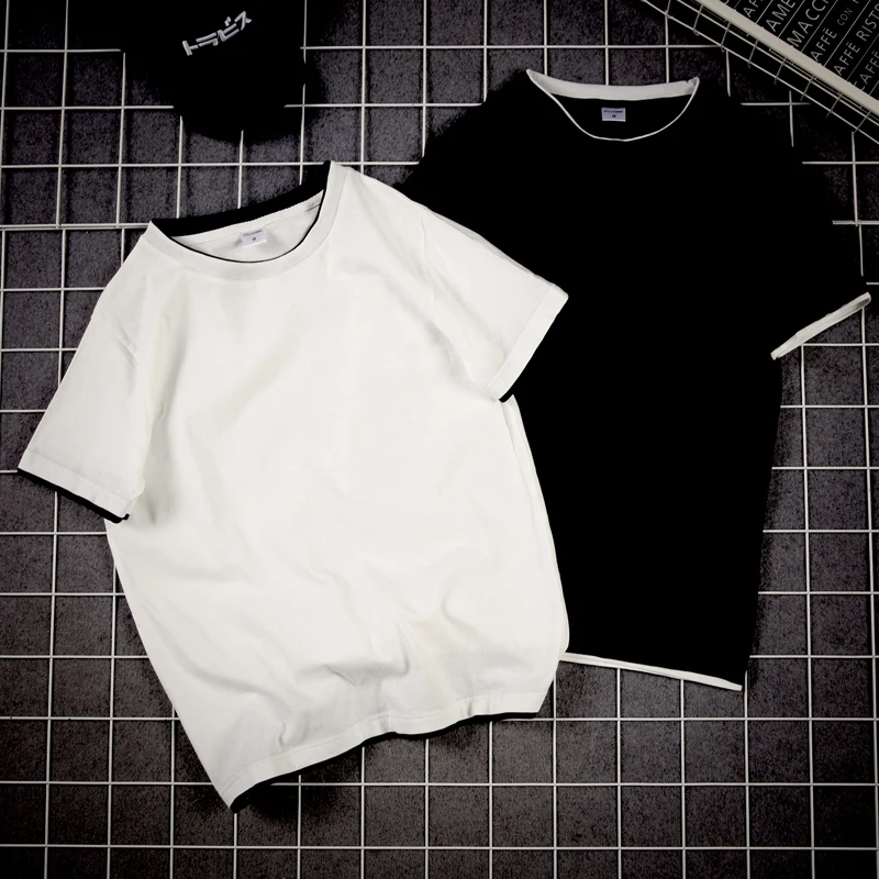 2017 летние оригинальный тонкий круглым вырезом хлопок сплошной Цвет большой