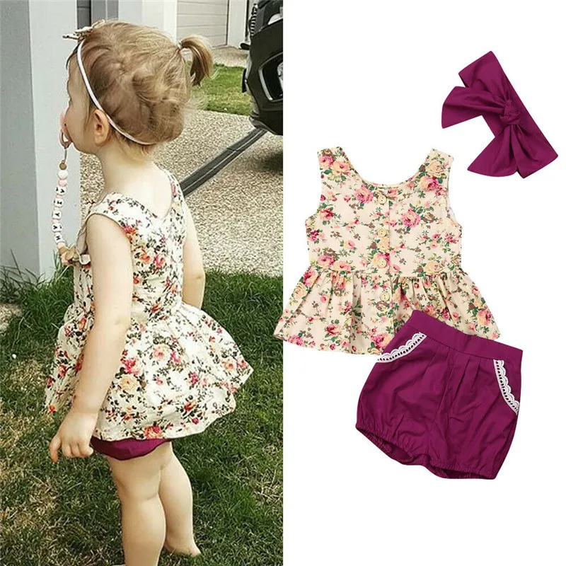 Комплект летней одежды для маленьких девочек от 0 до 24 месяцев топ платье шорты