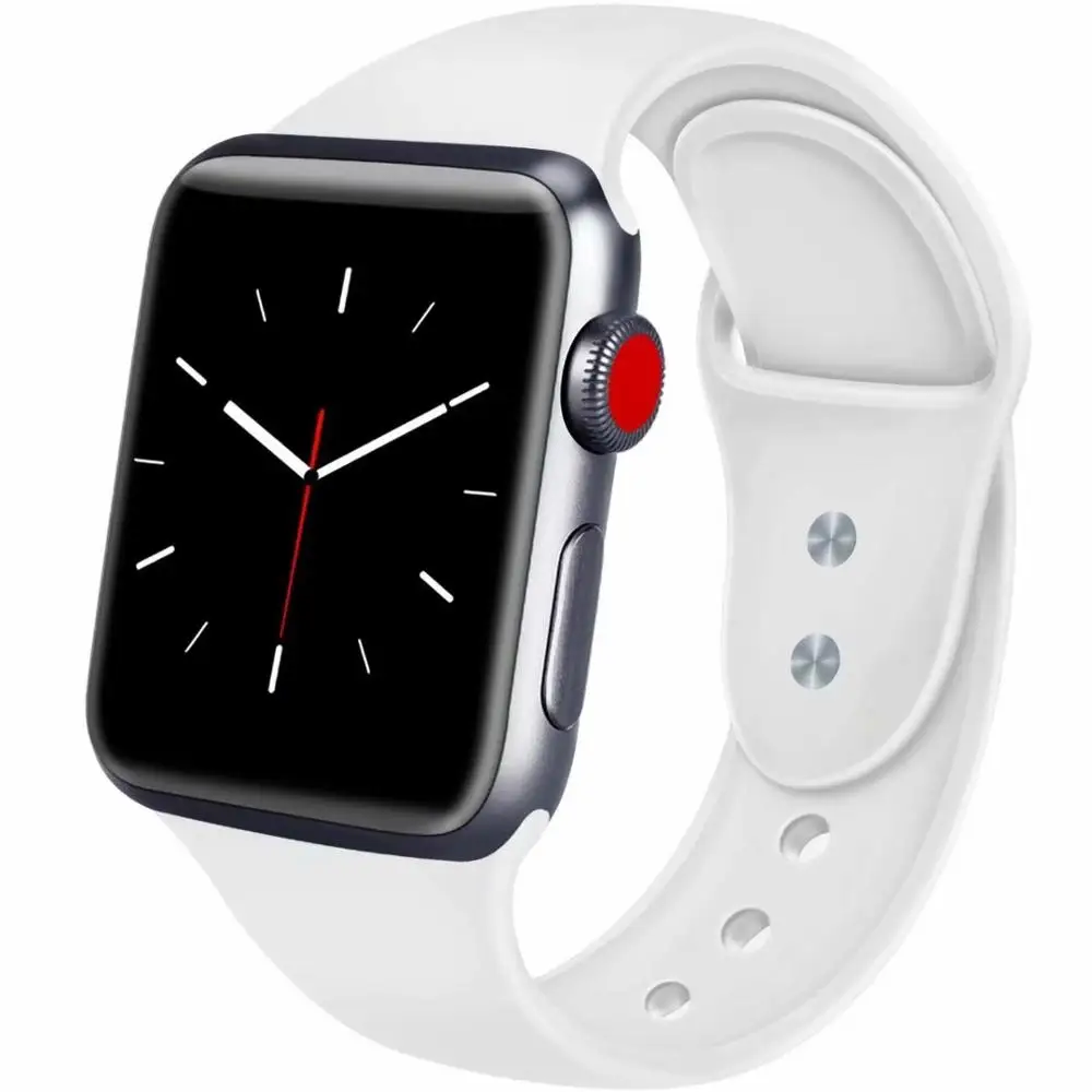 10 шт./лот 22 2 цвета пряжки твердый силикон ремешок для наручных часов Apple Watch Смарт i-Watch 38/40/42/44 мм браслеты 1/2/3/4G браслет