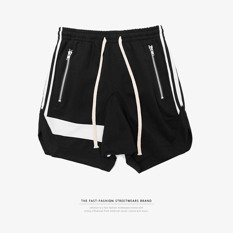 INFLATION мужские шорты хип хоп бренд одежда Streetwear Draw Rope молния джоггеры Сетка