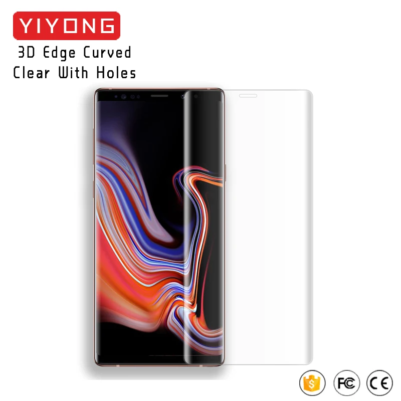 Clear With Holes YIYONG 3D Edge изогнутое стекло для samsung Galaxy Note 9 8 Закаленное стекло-экран протектор для samsung S9 Plus S 9 Note9 стекло - Цвет: Clear With Holes