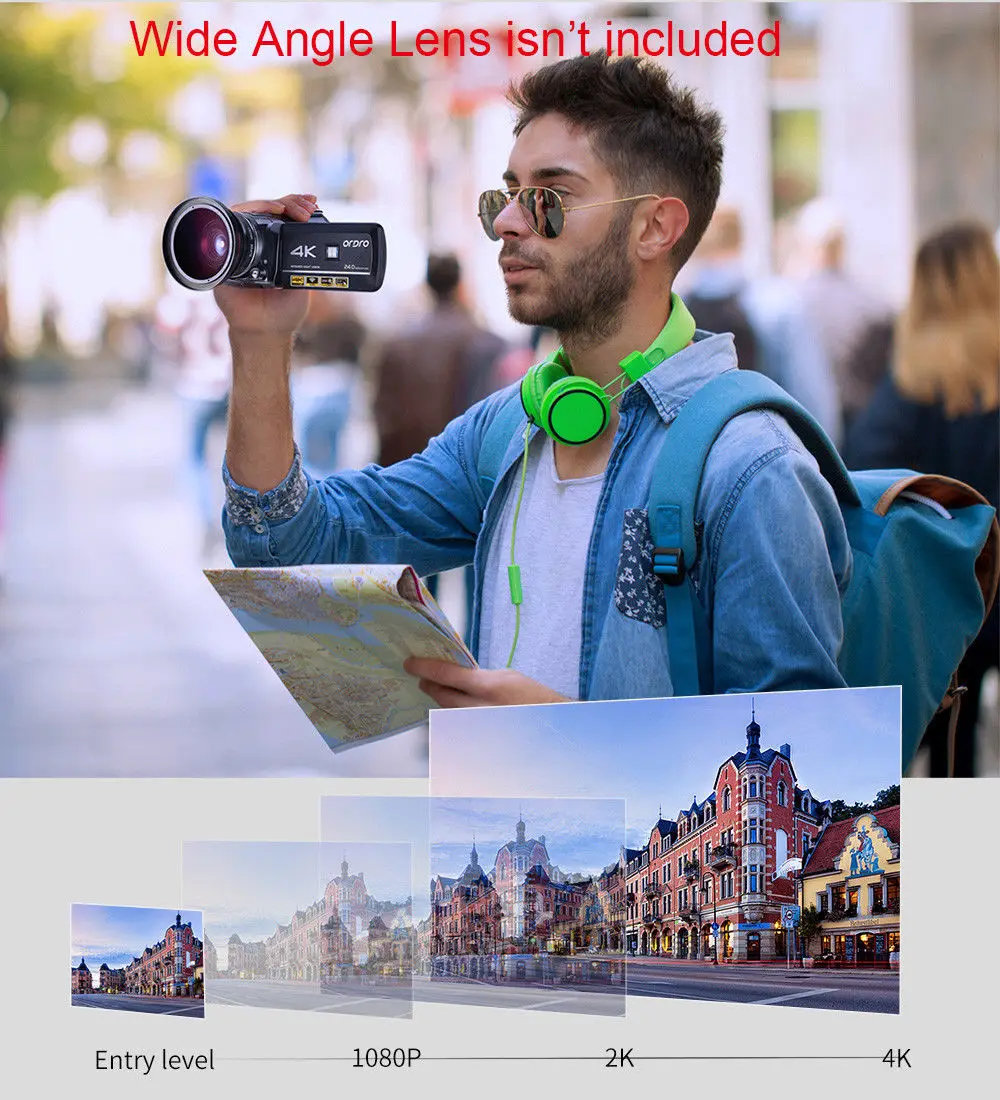 ORDRO Updated AC3 4K Hot Shoe WIFI Digital Camera HDMI 24MP Infrared Night Vision Video Recording Camcorder 3&quot Touch Screen |