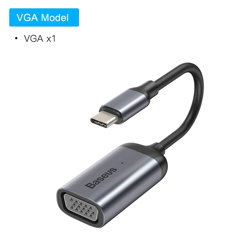 VGA Model Baseus USB C концентратор до 3,0 HDMI концентратор USB Type C для MacBook Pro мульти usb-хаб для huawei P30 Pro Компьютерные аксессуары USB разветвитель - Цвет: VGA Model