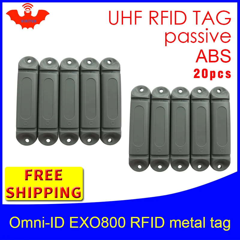 UHF RFID metal tag omni-ID EXO 800 915m 868mhz Impinj Monza4QT EPC 20pcs free shipping durable ABS smart card passive RFID tags