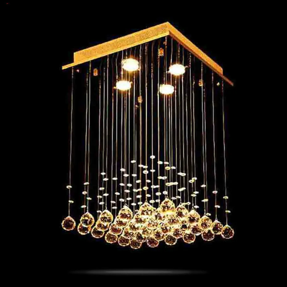 Квадратный потолочный люстры современный LED подвесная люстра хрустальная лампа
