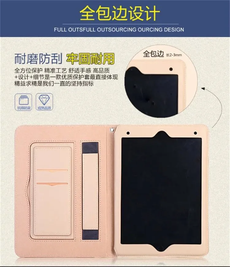 Для ipad air2 Роскошный кожаный чехол для apple ipad air 2 Чехол для ipad 6 с магнитным Авто Пробуждение сна ручной подъем веревка