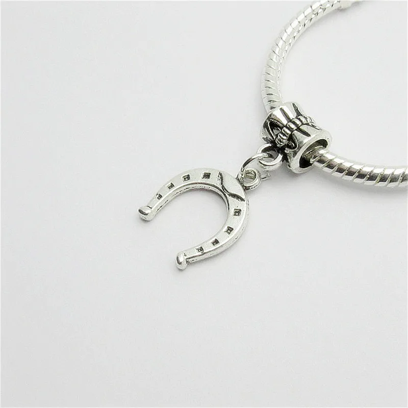 Новый 25 шт. амулет Подкова бусинки с большими отверстиями европейский кулон