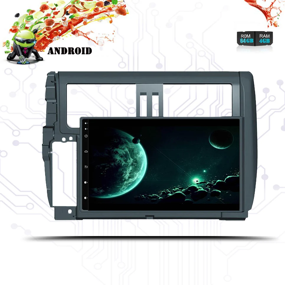 2 DIN 1024*600 Android 9 0 для Toyota PRADO 150 2010 2011 2012 2013 Восьмиядерный 4G RAM 64G Bluetooth Автомобильный DVD