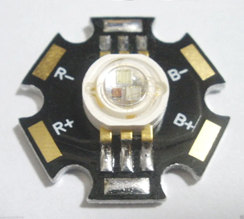 Оптовая продажа 2014 новая горячая 3 Вт RGB LED чип 6 Pin цветная лампа Диоды ватт свет