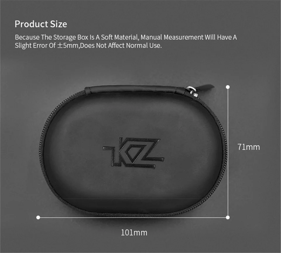 KZ овальная сумка для хранения наушников новые наушники PU на молнии ящик для хранения черный портативный держатель коробка для хранения подходит для оригинальных наушников