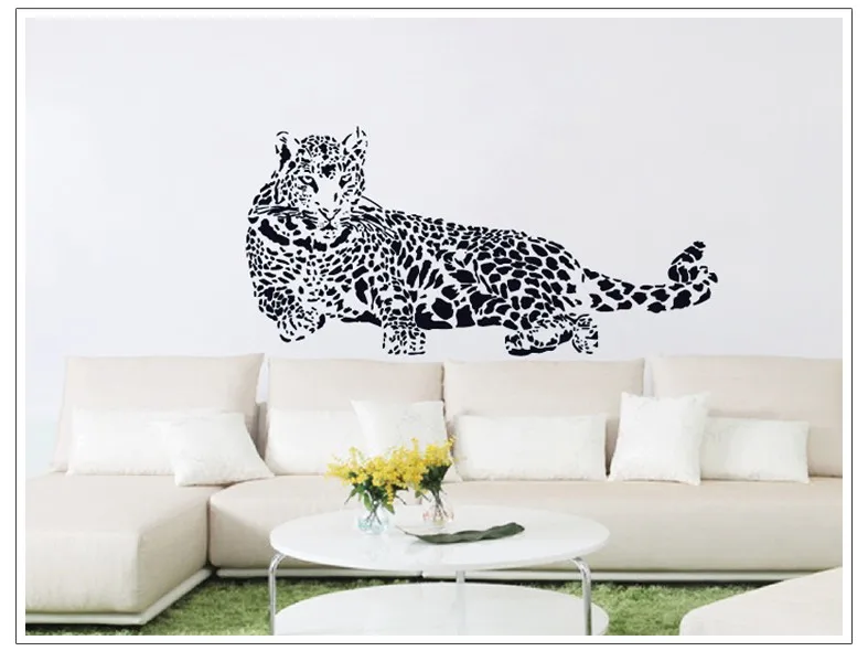 

Black PVC Wall Stickers Cheetah Leopard 3D Removable Wall Decals Home Decor Stickers Free Shipping