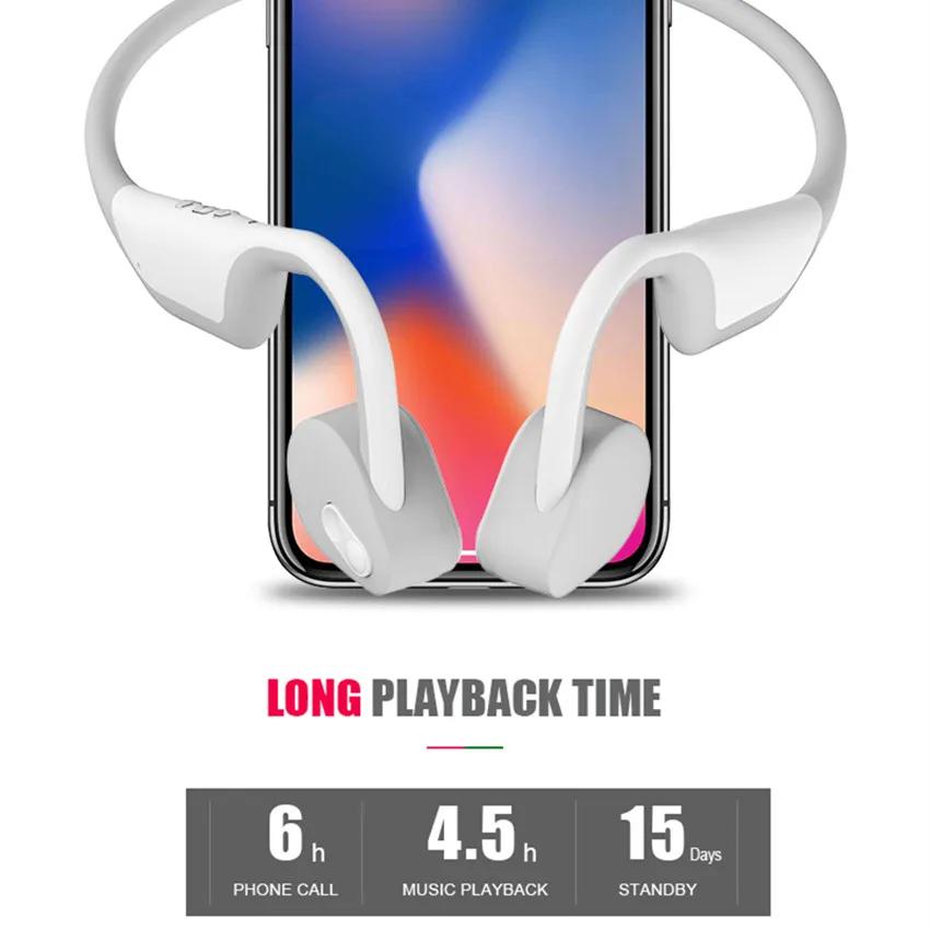 ASKMEER Гарнитура костной проводимости Bluetooth 5 0 Наушники быстрая зарядка
