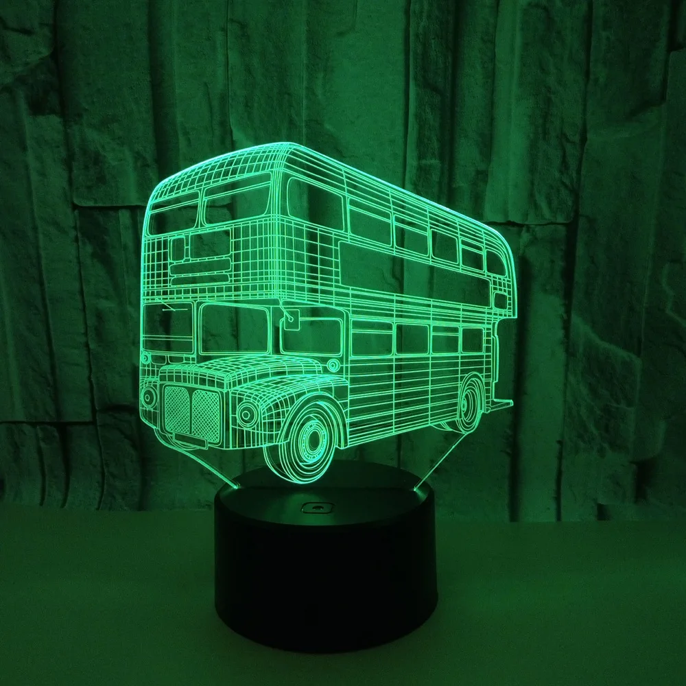 Автомобиль и автобус грузовик 3D светодиодный ночной Светильник Led акриловые