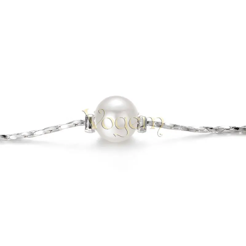 VOGEM Розовое золото Серебряный цепочки на руку жемчуг браслет женский модный