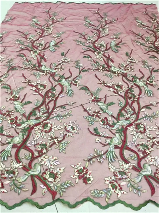 fancy ddp-5-1 embroidery French net African lace Fabric 3d flower Beaded Lace tulle mesh Fabric!! | Дом и сад