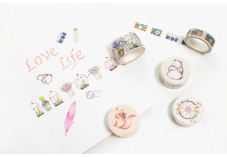 Kawaii DIY Love Life маскирующая васи лента прекрасная декоративная клейкая лента для украшения дома дневник школьный офис поставка