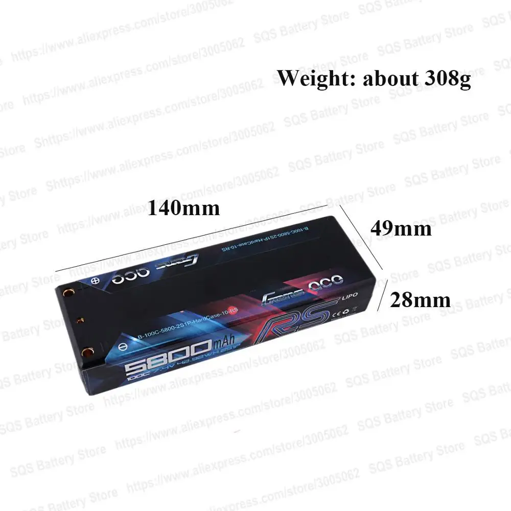 Аккумулятор Gens ace 7 4 V 5800mAh 100C 200C Lipo 2S Deans Plug надежное питание для гоночных
